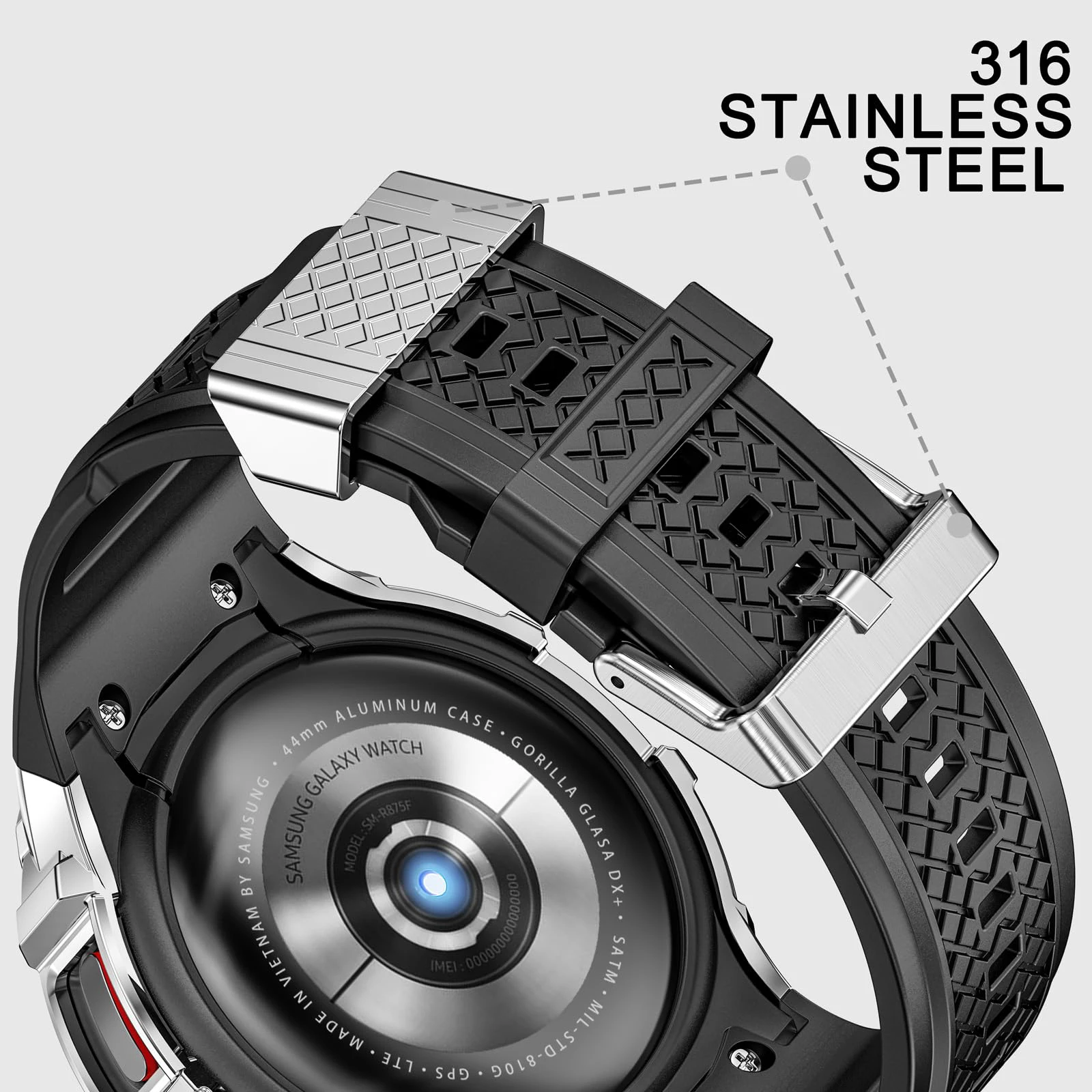 Dual-Function Sport Band with Stainless Steel Case and TPU Strap Bracelet