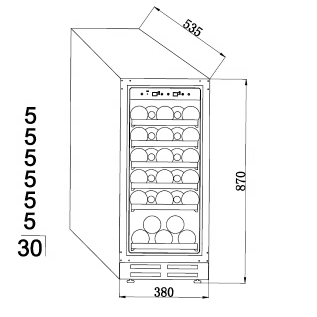 Stainless Steel Thermostatic Wine Cabinet Display Dual Zone Small Wine Cooler Refrigerator