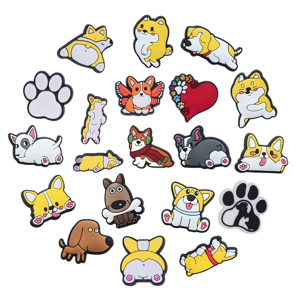

Hot Sale 1pcs PVC Shoe Charms for Crocs Accessories Dog Pet Badge Women Clogs Buckle Kids Pins Men Decoration Jeans X-mas Gift