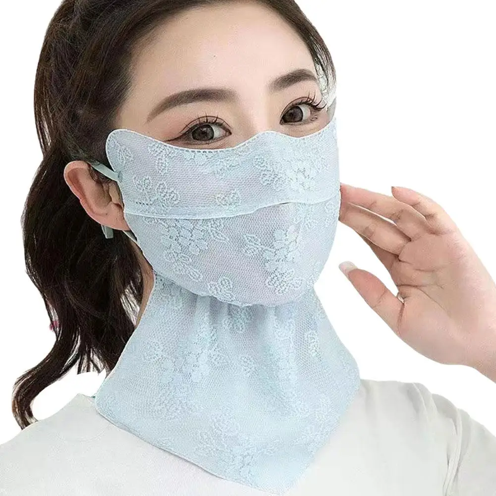 Quick Drying Ice Silk Mask Flower Pattern Ear Hanging Sunscreen Mask UV Protection Neck Wrap Bandana Scarf Sun Blocking,face mask disposable face mask cotton face mask