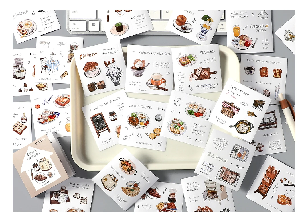 50sheets/book Retro Ins Soft Time Die Cutting Mini Sticker Notebook Journal Photocard Sticker DIY Material Aesthetic Stationery