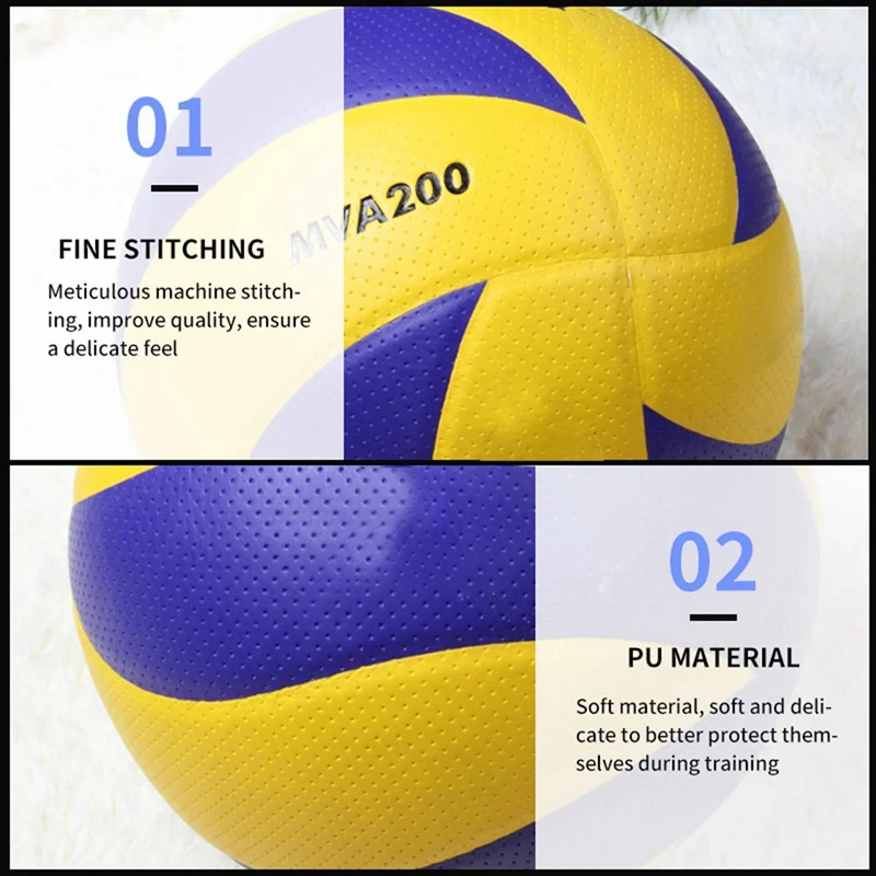 2X Soft PU Contact Volleyball Outdoor Play Soft Volleyball Ball Beach Game,MVA300