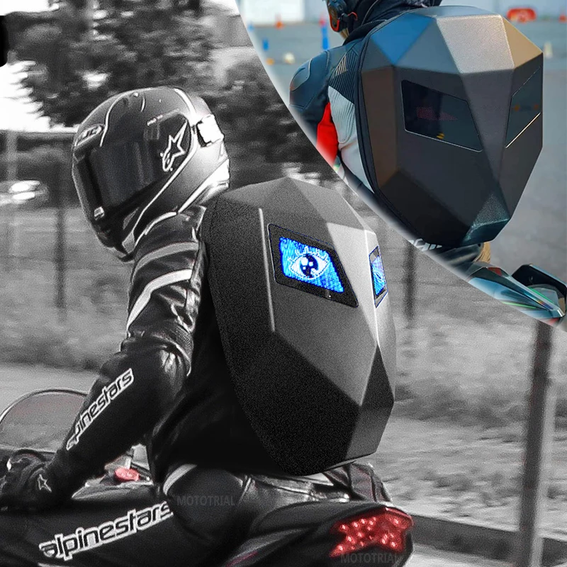 LOY LED Knight Cycling Backpack with Eye Motorcycle Helmet Bluetooth