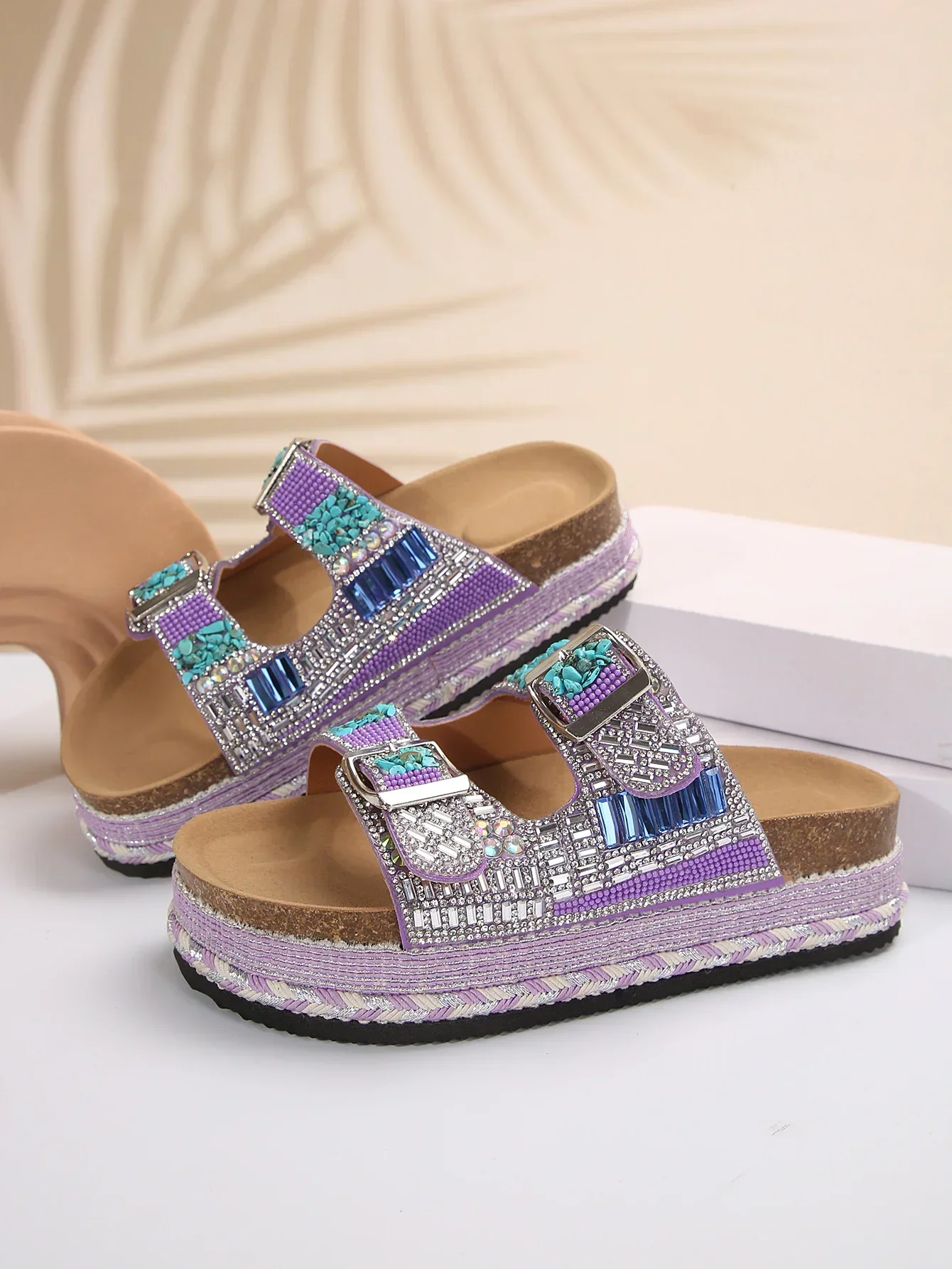 Women Platform Flip Flops Outdoor Beach Slippers Summer Sneakers Sequin Platform Shoes Sandals