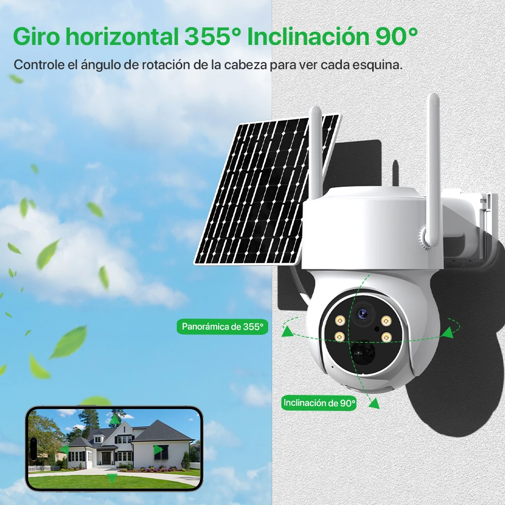 Xiaomi Cámara PTZ WiFi Exterior IP Solar 4MP Zoom 10X Batería iCsee - Image 6