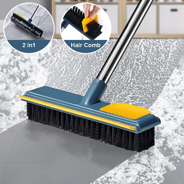 3 in 1 Scrub Cleaning Brush with Long Handle, Shower Bathtub Tub and Tile  Scrubber Brush with 51'' Extendable Long Handle Detachable Bristles Scrub