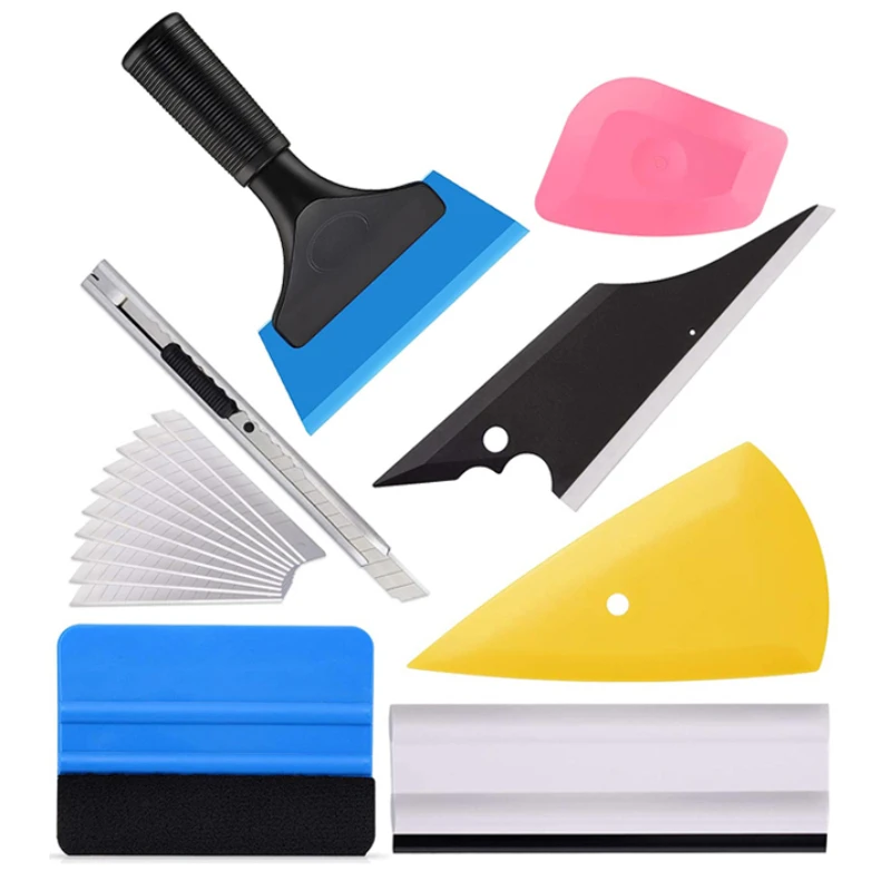 

10Pcs/7Pcs Car Window Tinting Tools Vinyl Wrap Tool Vinyl Squeegee Blade Scraper Glass Cleaner Auto Window Film Installation Kit