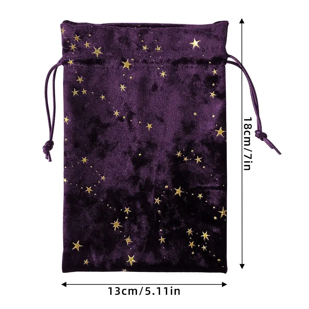 Fashion Velvet Storage Bag Star Printed Tarot Oracle Cards Tarot Pouch Rune Dice Multiple Use Pouch Jewelry Bag