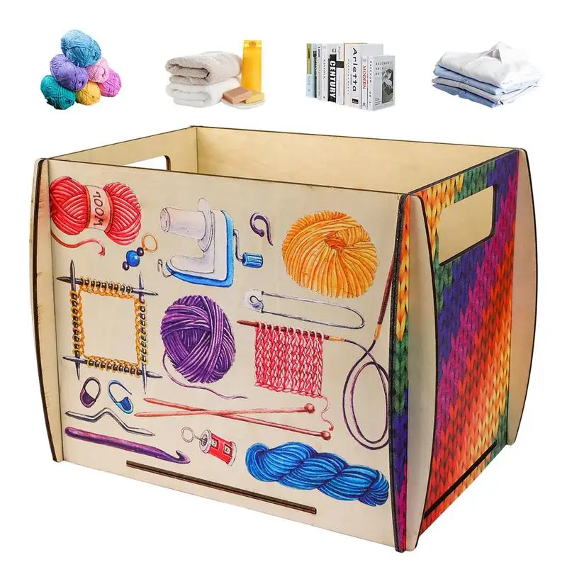 

Yarn Box Crochet Organizers And Storage Assembled Wooden Crocheting Knitting Hand Made Knitting Box For Knitting DIY Lovers