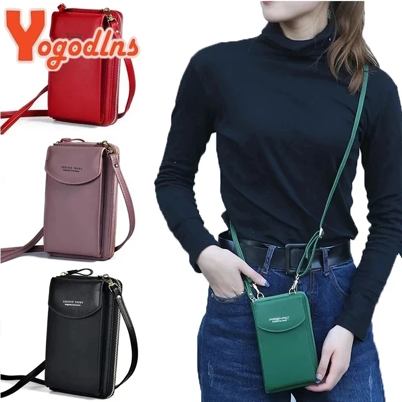 Yogodlns модная сумка на плечо для мобильного телефона женская из искусственной кожи