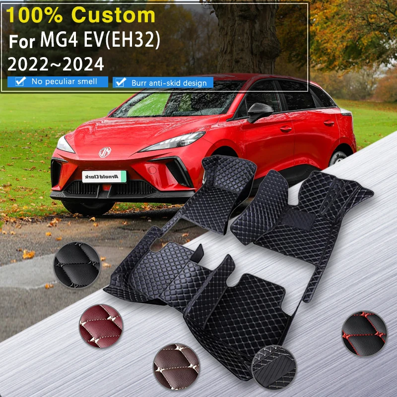 LOSTIS Cuero Coche Alfombrillas Maletero Para MG4 EV MG 4 EH32 2022-2023, A Medida Impermeable Antideslizante Protector Maletero Bandeja Forro Accesorios,ABlack