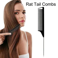 1Pcs Black Pointed Tail Salon Hairdressing Hair Styling Anti-static Comb Heat-resistant Salon Supplies Professional Hairdressing 1