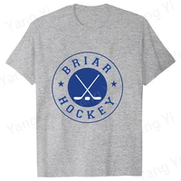 T-shirt imprimé Off Campus, mode d'été décontractée, manches courtes, col rond, t-shirts pour femmes/hommes, motif Briar Hockey, t-shirt neutre 3