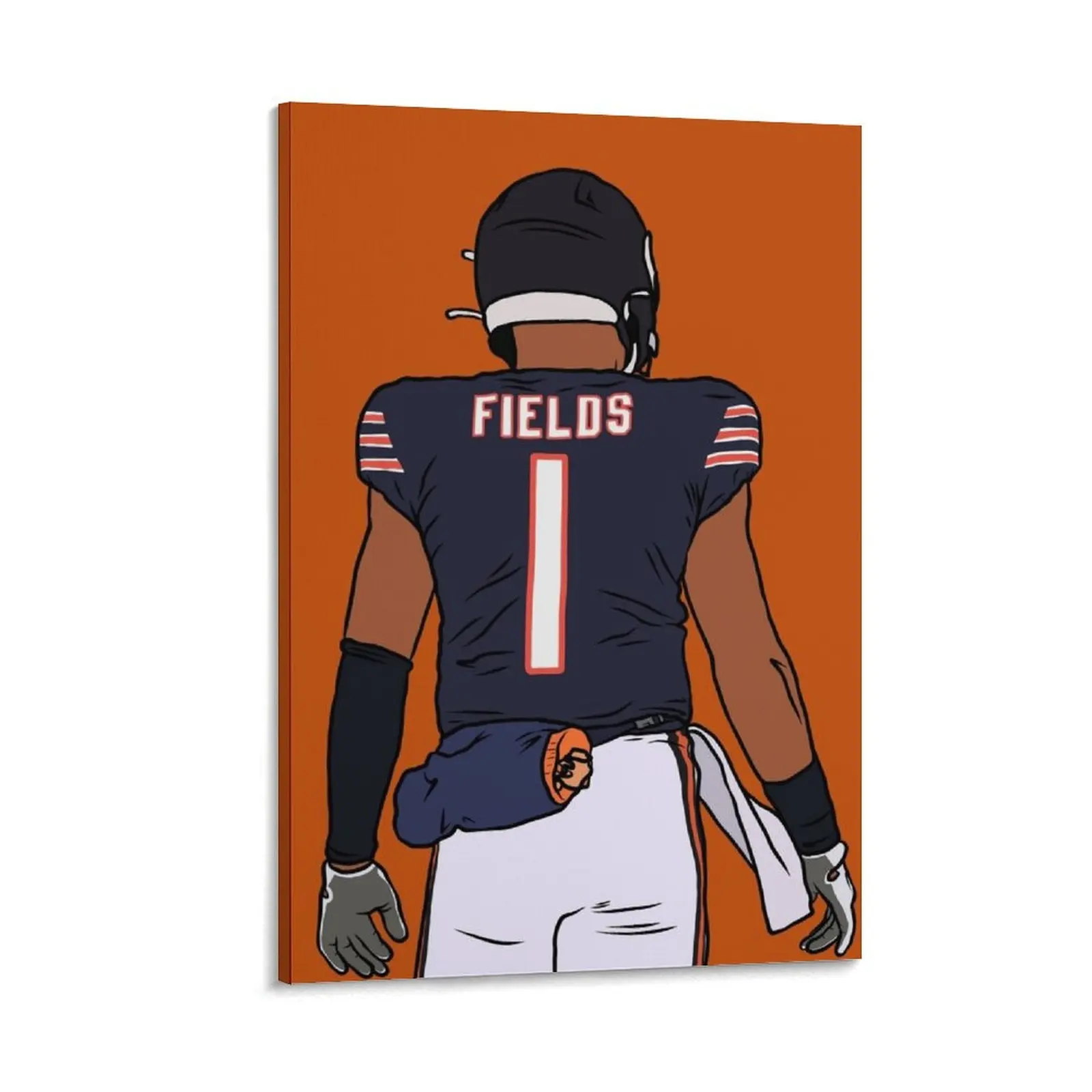 

Justin Fields Back-To Canvas Painting decorative picture for living room home decorations Decorative picture anime figure