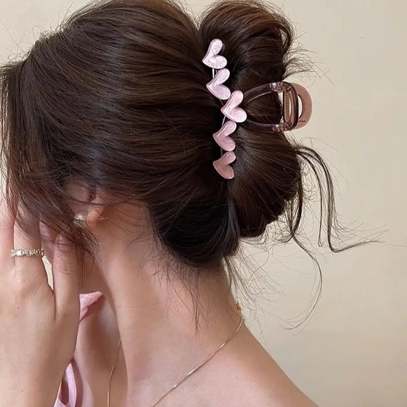 1/3pcs Love grabbing clip for women's new high-end and fresh Korean jelly color simple clip headband, forest hair clip