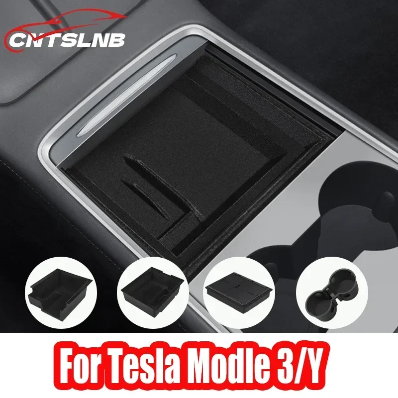 

For Tesla Model 3 Y Car Storage Box Center Console Armrest Hidden Storage Box Front Rear Organizer Tray Stowing Accessories