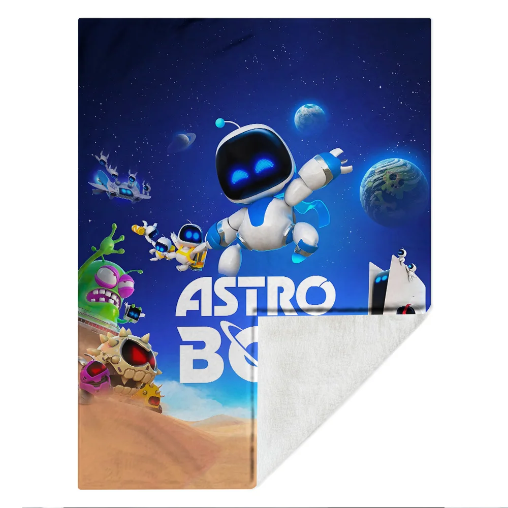 3D game ASTRO BOT Cartoon printed blanket Picnic blanket Warm Flannel blankets Home bed linings blankets for beds Birthday Gift 5