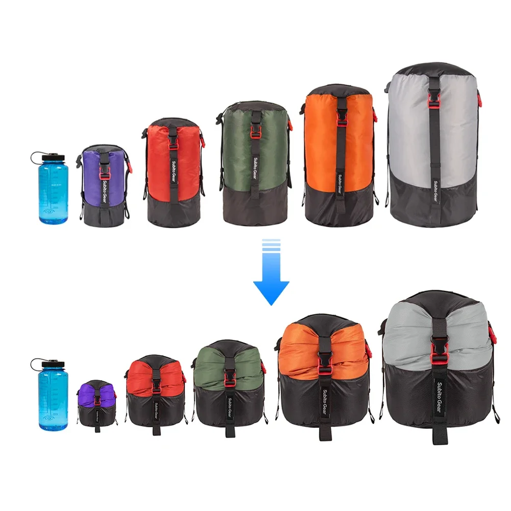Outdoor Sleeping Bag Stuff Sack Waterproof Camping Sleeping Bag Compression Pack Large Capacity Space Saving for Camping Hiking