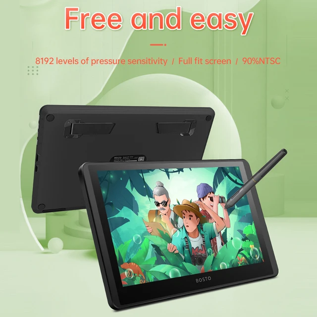 LCD Graphics 11.6in Drawing Tablet with Screen 8192 Levels 1366x768 Display with Battery-Free Stylus Tilt Fit for  Windows PC 2