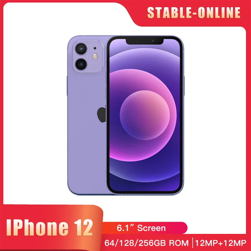 

Apple iPhone 12 Face ID 6.1" 4G RAM 64GB/128GB/256GB ROM Unlocked Smartphone OLED Screen A14 Bionic Chip Dual 12MP Cameras NFC