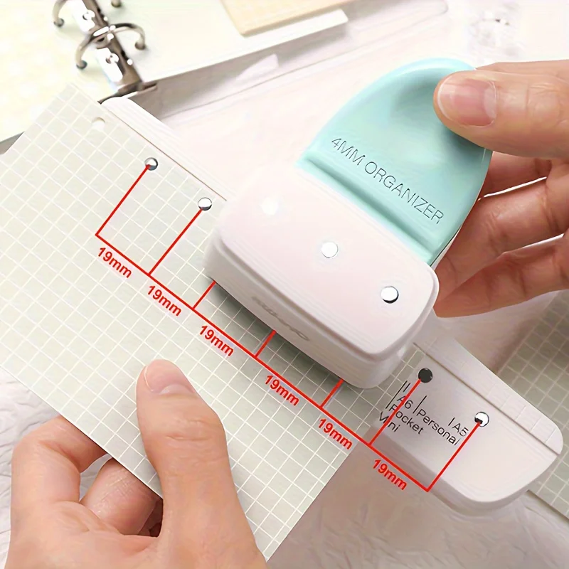 Three-hole hole punch 4mm diameter hole punch paper scrapbooks loose-leaf notebooks pocket books paper punch hole punching tools paper craft punch circle hole punch