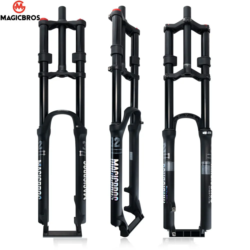 Fourche De VTT Pneumatique, 26 Pouces, Débattement 145 Mm, Double épaulement, Ultra Légère Pour Une Conduite Fluide En Tout-terrain