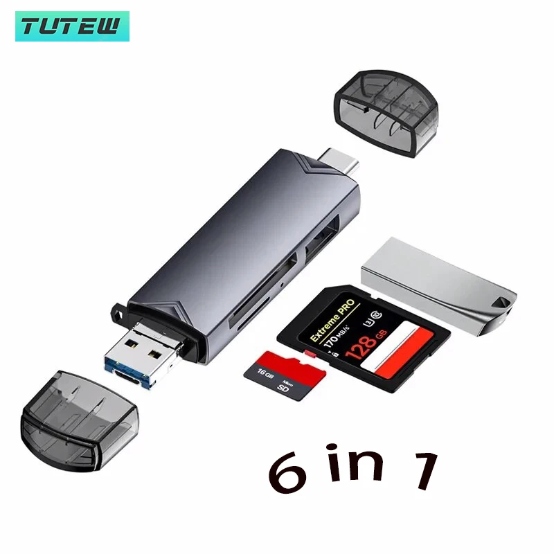 Versatile 6-in-1 USB 3.0 Card Reader & Flash Drive Adapter