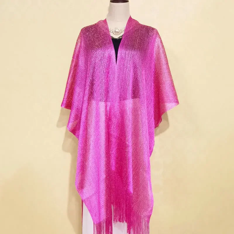 Sexy Fringe Tassel Mesh Sheer Shiny Knitted Tunic Beach Cover Up Cover-ups Beach Dress Beach Wear Beachwear Female Women