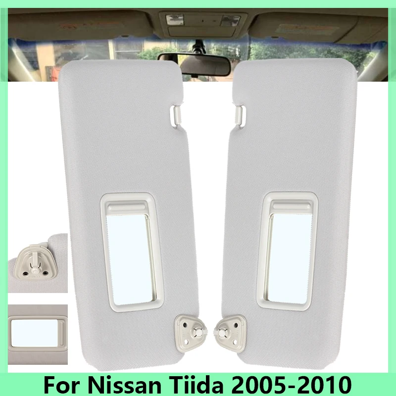 JOBOUND インテリアフロント左/右サンバイザーパネルサンバイザー化粧ミラー付き、、ティーダ 2005 2006 2007 20 サンバイザー  左側 サンバイザー ミラー付きティーダ 2005 2006 2007 2008 2009 2010 車内 カーサンバイザ サンバイザー ティーダ  2005 2006 2007 2008 2009 ... 車用フロントバイザーパネル ティーダ用 2005 2006 2007 2008 2009 2010 右側車内サンバイザー ミラー付き