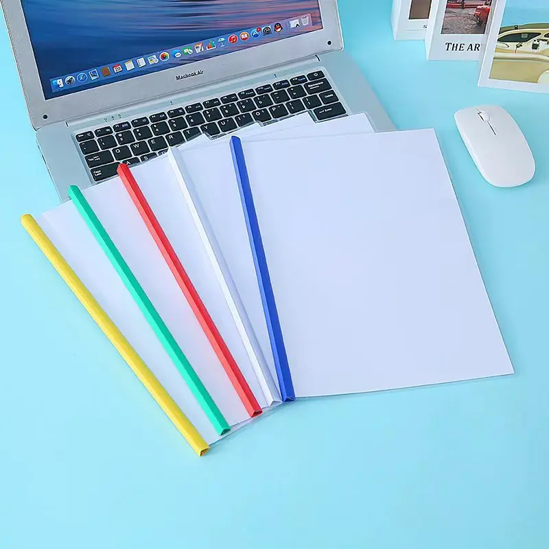 A4 Transparent File Folder Sliding Bar Report Covers Documents Report Display Cover Organizer Stationery Office School Supplies 2