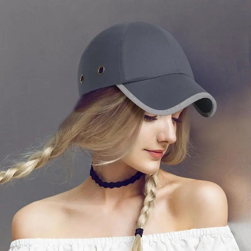Motorcycle Baseball Caps Reflective Breathable Baseball Hat ABS Inner Shell Lightweight Anti-collision Hat Reflective Head