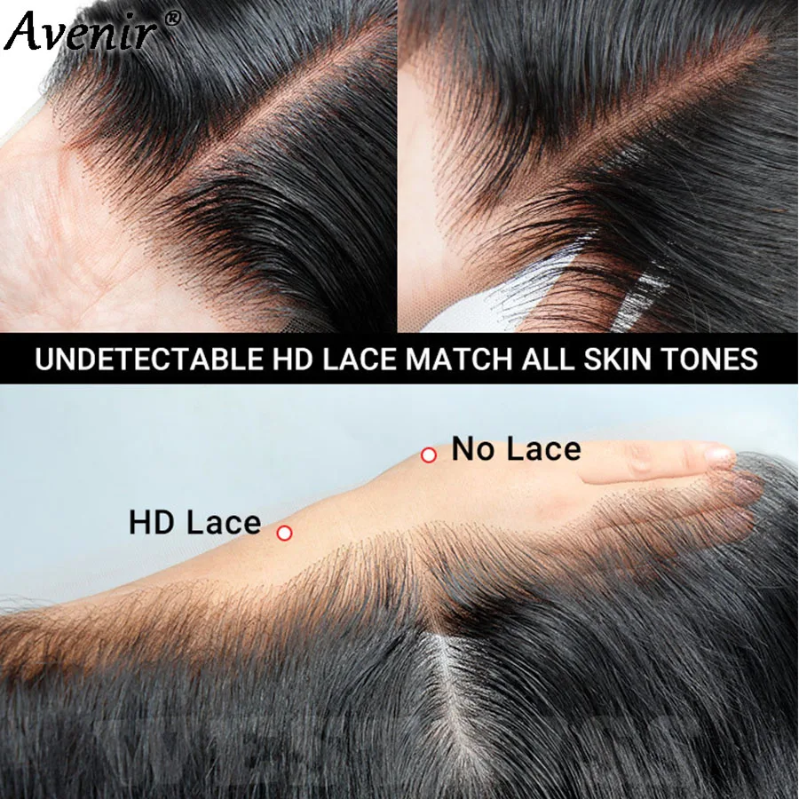 Avenir 13x4 HD Lace Frontal Only Straight and Body Wave Frontal 100% Human Hair Lace Only Natural Color Remy Hair