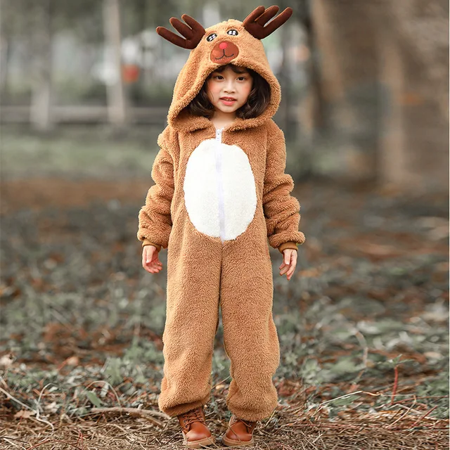 Mens Reindeer Onesie Boys Matching Reindeer Fleece Onesie Family