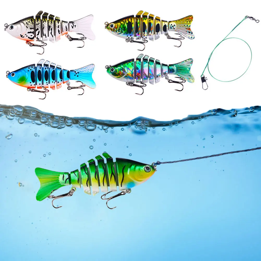 5Pcs Sinking Wobblers Fishing Lures Lifelike Multi Jointed Swimbait Artificial Bait for Pike Bass Trout