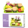 Children Hamburger Pretend Play Cooking Toys Set Mini Simulation Food Kitchen Toys For Girls Sandwich Fries Burger Assembly Game 2