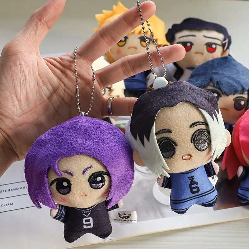 10cm Nagi Seishiro Chigiri Key Chain Hyoma Gagamaru Blue Lock Plush Toy Anime Peripheral Bag Pendant Mini Doll Adults Kids Gifts