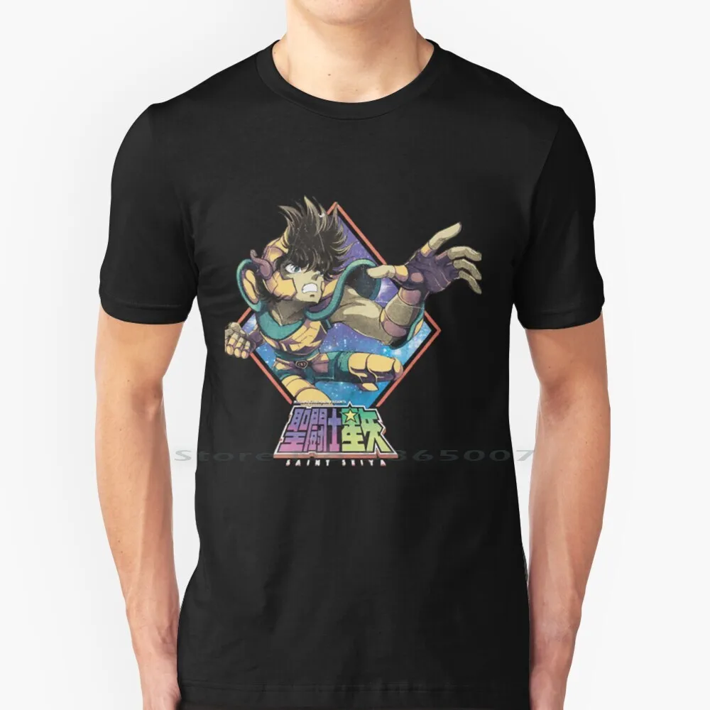 Maglietta Saint Seiya 100% Cotone Saint Seiya Cavalieri Dello Zodiaco Anime Geek Giappone Manga Seiya Pegasus Big Size 6Xl Tee Gift