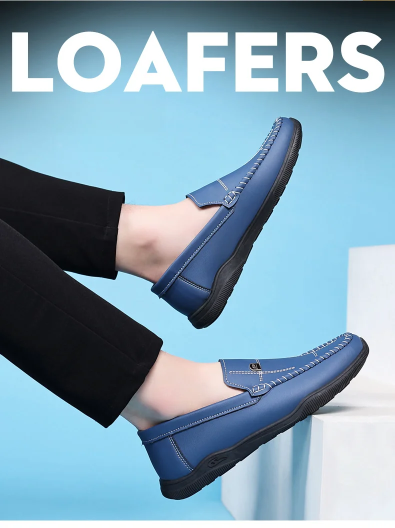 Herresko myk såle rund hode hånd slip-on loafers herre single sko casual lave topp_voghion.com