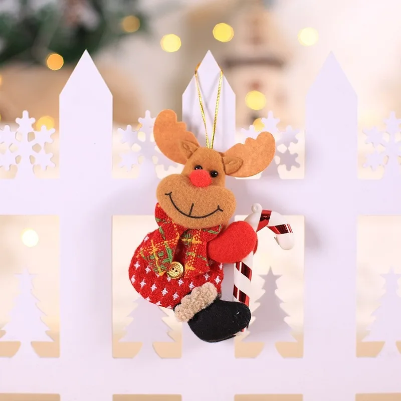 thumbnail image 1 of Colgantes de muñeco de nieve de Papá Noel, adornos para árbol de Navidad, muñeco colgante, decoración artesanal, proveedor de decoraciones navideñas para el hogar, regalo para niños, 1 of 5
