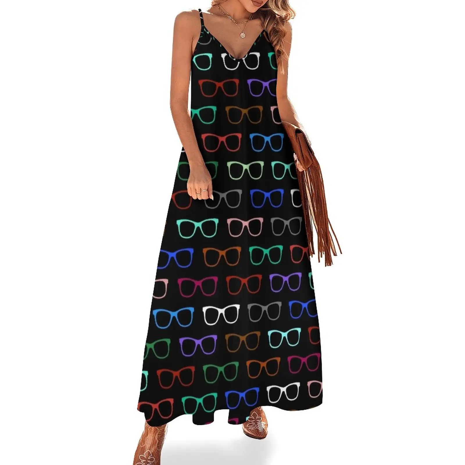

Hipster Colorful Eyeglasses Pattern II Sleeveless Dress elegant women's dresses for wedding summer clothes