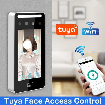 투야 스마트 와이파이 동적 얼굴 인식 접근 제어, 5 인치, TCP/IP, 125K RFID, 시간 출석 시스템, 안면 리더 방수