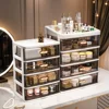 4-Tier Makeup Organizer with Drawers, Large Capacity Dustproof Cosmetic Storage Box , Nordic Style PP Material Desktop Organizer 2