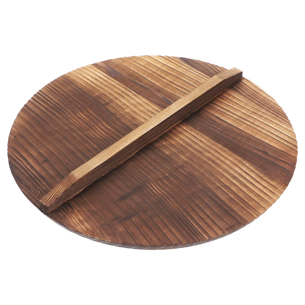 

Wooden Pot Cover Wok Pot Lid Anti-Scalding Wood Baking Pot Lid for Cast Iron Wok (18cm)