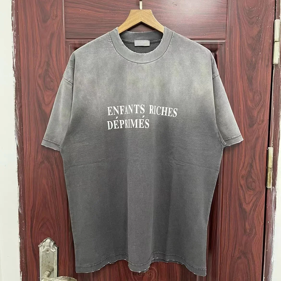 

Oversized 2024 Vintage Washed Style ERD Letter Print T shirt Men Women Top Quality Destroy Cotton Tee Short Sleeve T-shirt