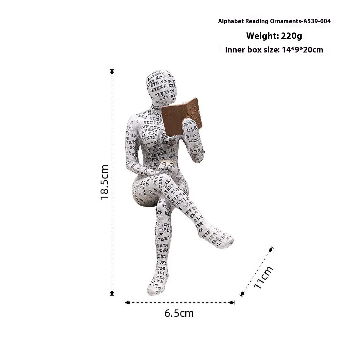 Nordic Book Lover Resin Sculpture - Minimalist Bookshelf and Desk Decor Ornament