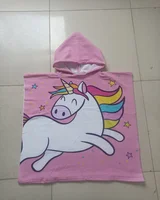 girl  Bathrobe Newborn Towel for Kids  Dress Up Kids Poncho Cape Kids Unicorn pattern Beach Towel Poncho Hooded Baby 2
