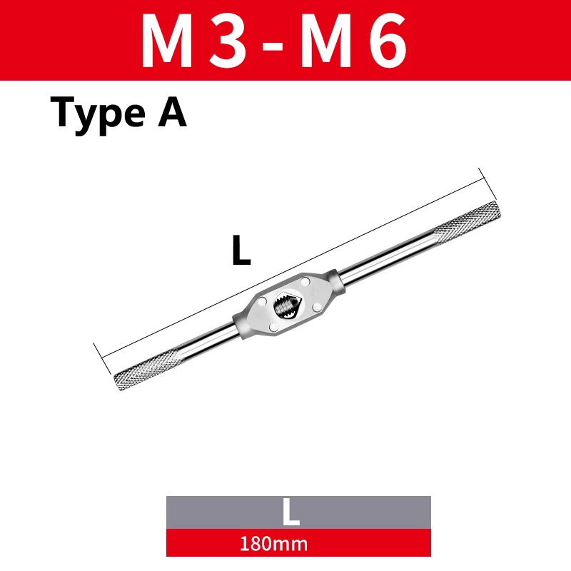 OYYU 스레드 탭 M2-M4 M3-M6 M6-M14 핸들용 조정 가능한 수동 탭 렌치, 스틸 핸드 탭 거치대 태핑 리머 도구 M1-M40
