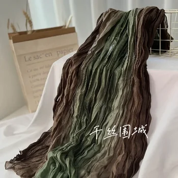 VREOVOR Sciarpa a cambiamento graduale Grigia per uomo e donna Colore abbinato Autunno e inverno Sensazione Pieghe lunghe Scialle sottile Versatile 1