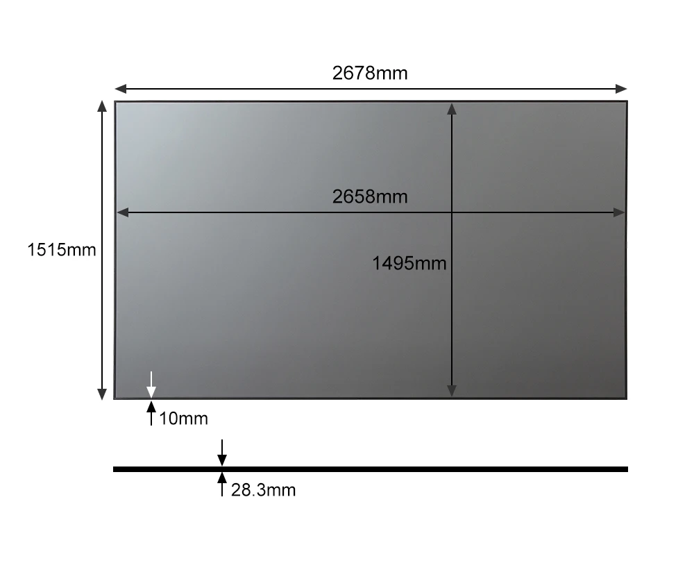 

100'' 120'' 16:9 UST CLR / ALR Narrow Frame Projection Screen With PET Black Crystal Projector Screen120inch For Laser Projector