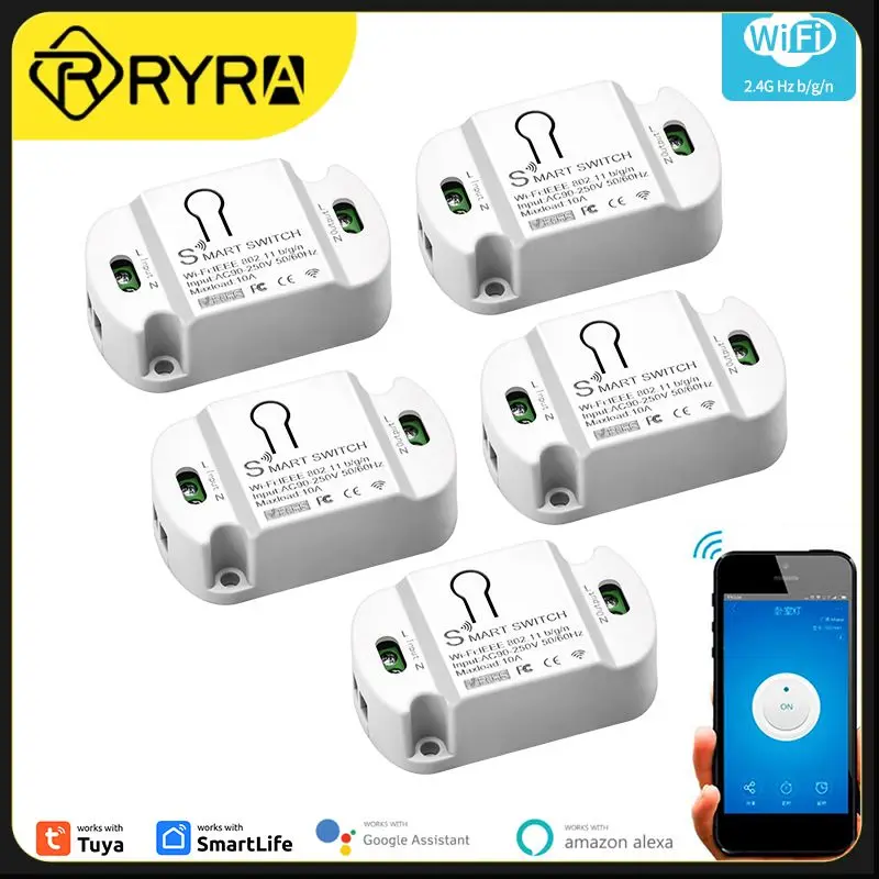 

Tuya WiFi Mini Smart Switch Tuya Smart Life App Control Wireless Smart Breaker Module Works With Alexa Home